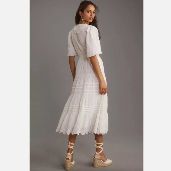 Brand New Love the Label Short-Sleeve Ruffled Tiered Wrap Maxi Dress - Picture 2 of 16